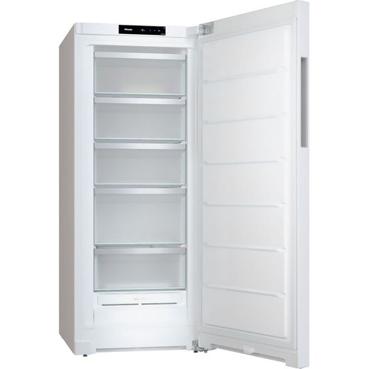 Miele Frost Free Upright Freezer - White - Right perspective with door open shot